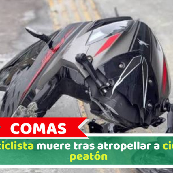 Comas: Motociclista muere tras atropellar a ciclista y peatón