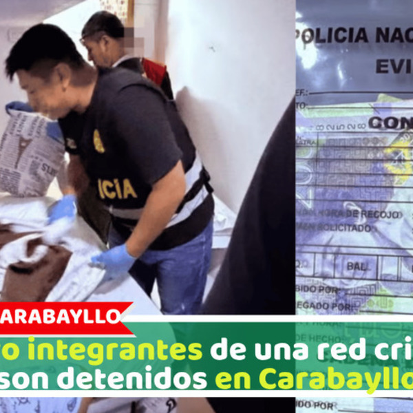 Cuatro integrantes de una red criminal son detenidos en Carabayllo