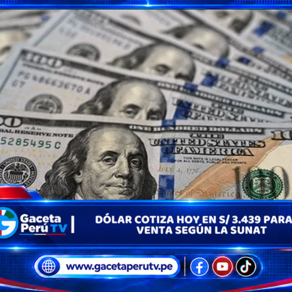 Dólar cotiza hoy en S/ 3.439 para la venta según la SUNAT