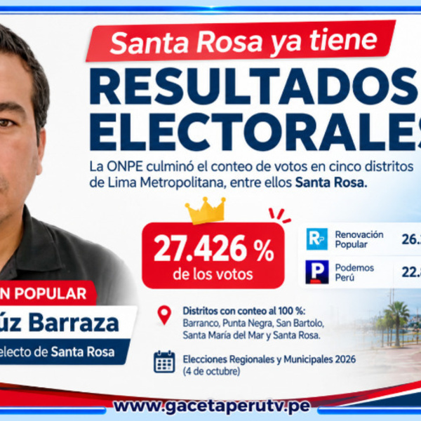 Al 100% según ONPE, Tanúz Barraza gana la alcaldía de Santa Rosa con Acción Popular