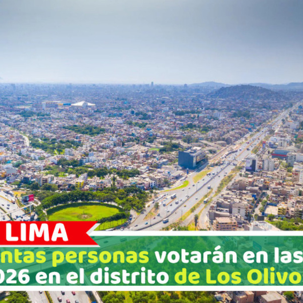¿Cuántas personas votarán en las ERM 2026 en el distrito de Los Olivos?