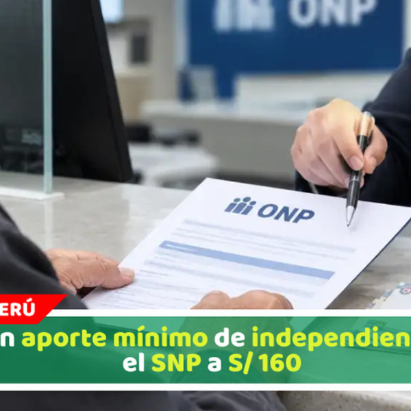 Suben aporte mínimo de independientes en el SNP a S/ 160