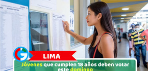 Lima: Jóvenes que cumplen 18 años deben votar este domingo