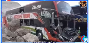 Arequipa: Hallan cuatro heridos tras caída de rocas sobre bus interprovincial