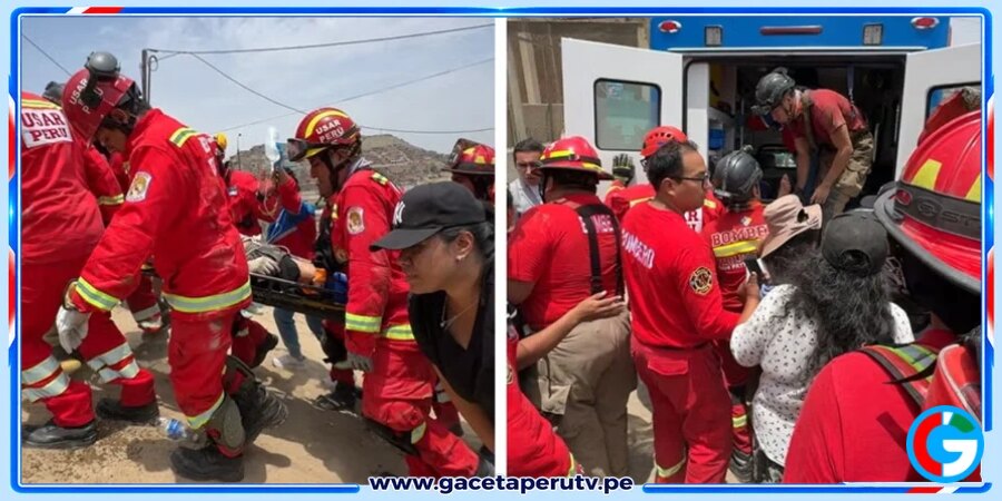Ventanilla: Bomberos rescatan con vida a obrero sepultado por muro