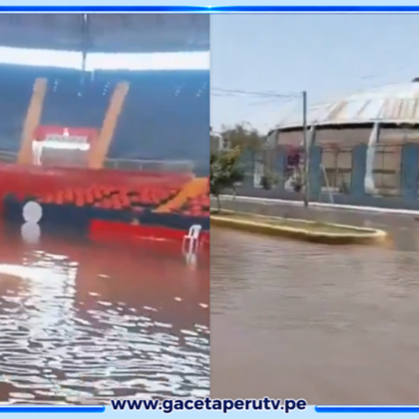 Acequia se desborda en Ica y termina dañando el Coliseo de la ciudad