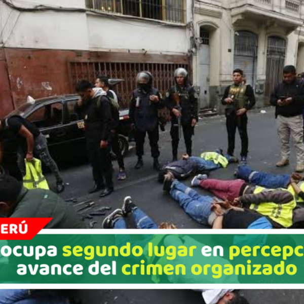 Perú ocupa segundo lugar en percepción de avance del crimen organizado