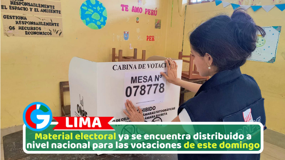 Material electoral ya se encuentra distribuido a nivel nacional para las votaciones de este domingo
