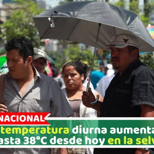La temperatura diurna aumentará hasta 38°C desde hoy en la selva