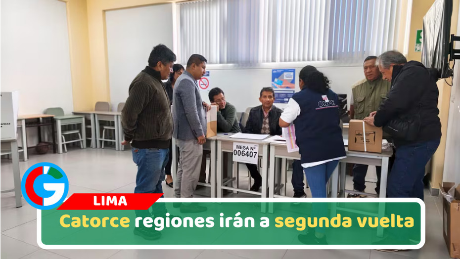 Catorce regiones irán a segunda vuelta