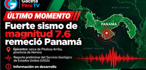 Sismo de magnitud 7.6 remeció Panamá, según reporte del USGS