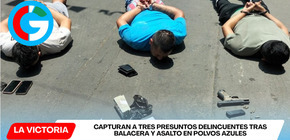 Capturan a tres presuntos delincuentes tras balacera y asalto en Polvos Azules