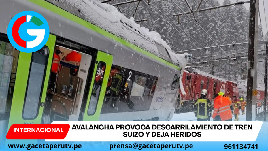 Avalancha provoca descarrilamiento de tren suizo y deja heridos