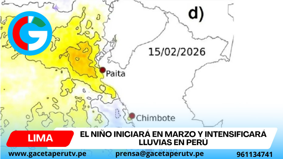 El Niño iniciará en marzo y intensificará lluvias en Perú