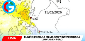 El Niño iniciará en marzo y intensificará lluvias en Perú