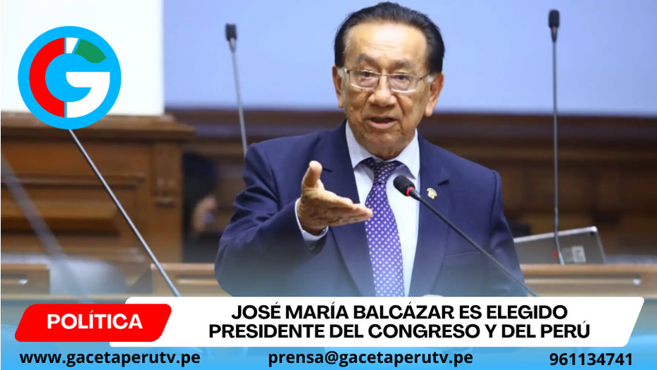 José María Balcázar es elegido presidente del Congreso y del Perú
