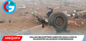 Hallan helicóptero caído en Chala con 15 ocupantes fallecidos confirmados