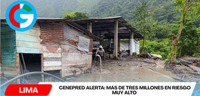 Cenepred alerta: más de tres millones en riesgo muy alto