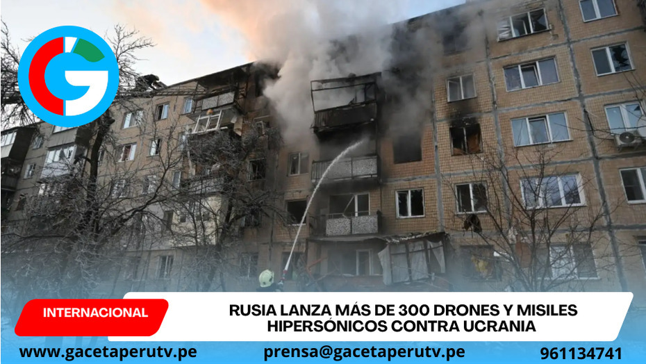 Rusia lanza más de 300 drones y misiles hipersónicos contra Ucrania