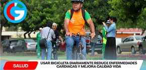 Usar bicicleta diariamente reduce enfermedades cardíacas y mejora calidad vida