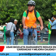 Usar bicicleta diariamente reduce enfermedades cardíacas y mejora calidad vida
