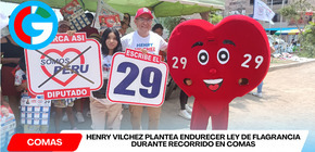 Henry Vilchez recorre Comas y propone endurecer ley de flagrancia