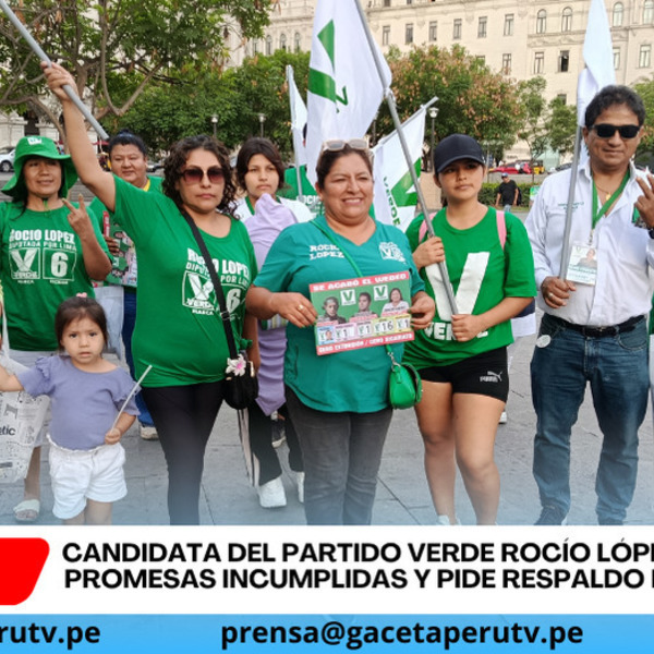 Candidata del Partido Verde Rocío López pide voto consciente y denuncia crisis social nacional