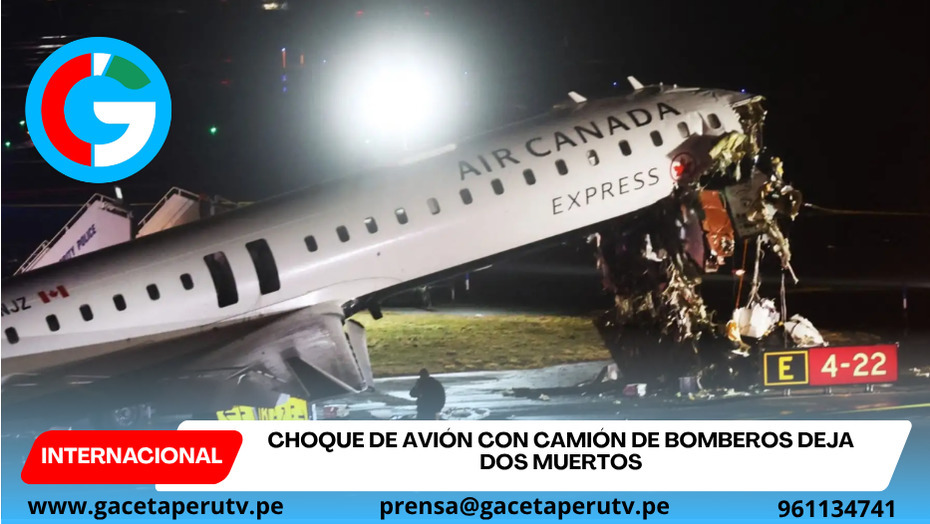 Choque de avión con camión de bomberos deja dos muertos