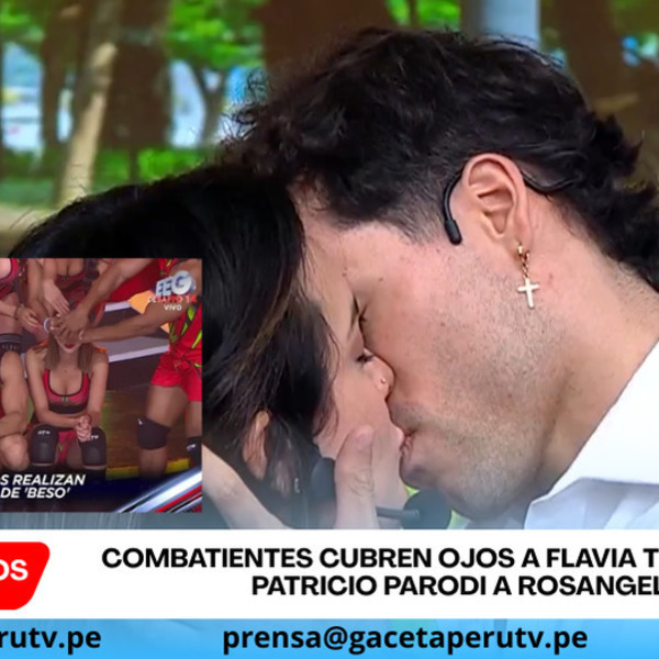 Patricio y Rosángela se besan y tapan ojos a Flavia