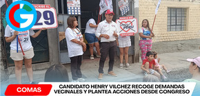 Candidato Henry Vilchez presenta propuestas y escucha demandas ciudadanas en Comas