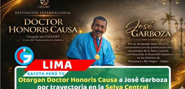 José Garboza recibe Doctor Honoris Causa por labor solidaria