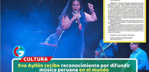 Mincul otorga Medalla de Honor a Eva Ayllón por trayectoria
