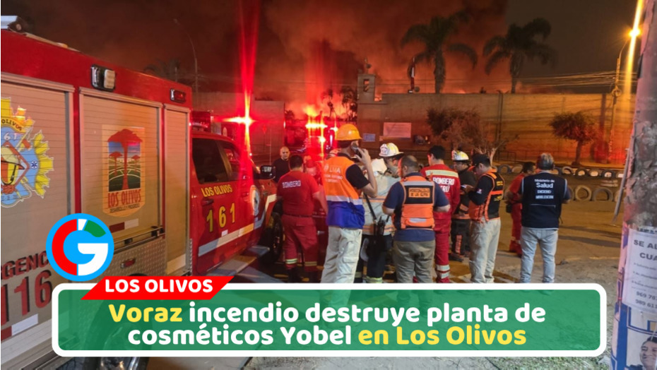Incendio de gran magnitud consume fábrica Yobel en Los Olivos