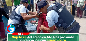 Policía y Serenazgo del distrito de Ate detienen a sujeto acusado de perseguir armado a otra persona