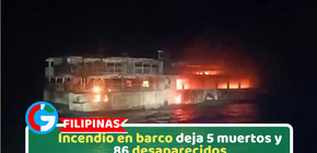 Filipinas: Incendio en barco deja 5 muertos y 86 desaparecidos