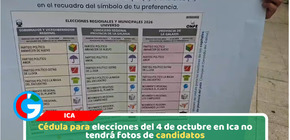 Cédula para elecciones del 4 de octubre en Ica no tendrá fotos de candidatos