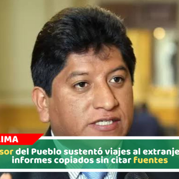 Defensor del Pueblo sustentó viajes al extranjero con informes copiados sin citar fuentes