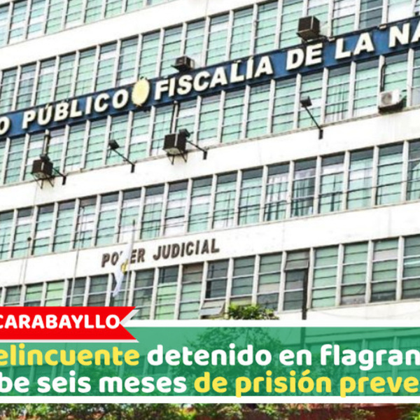 Carabayllo: Delicuente detenido en flagrancia recibe seis meses de prisión preventiva