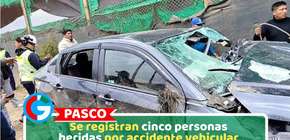 Pasco: Se registran cinco personas heridas por accidente vehicular