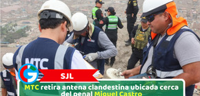 SJL: MTC retira antena clandestina ubicada cerca del penal Miguel Castro