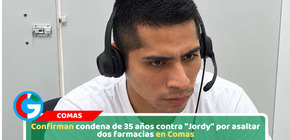 Confirman condena de 35 años contra "Jordy" por asaltar dos farmacias en Comas