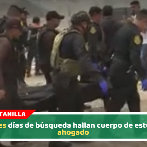 Tras tres días de búsqueda hallan cuerpo de estudiante ahogado 