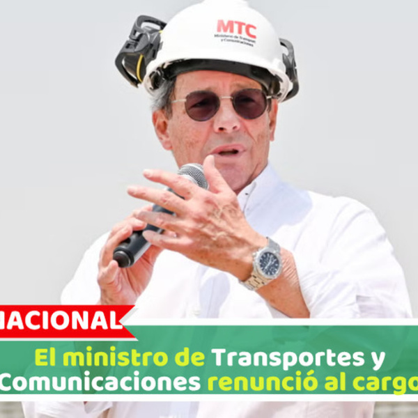 El ministro de Transportes y Comunicaciones renunció al cargo