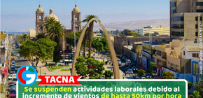 Tacna: Se suspenden actividades laborales debido al incremento de vientos de hasta 50km por hora