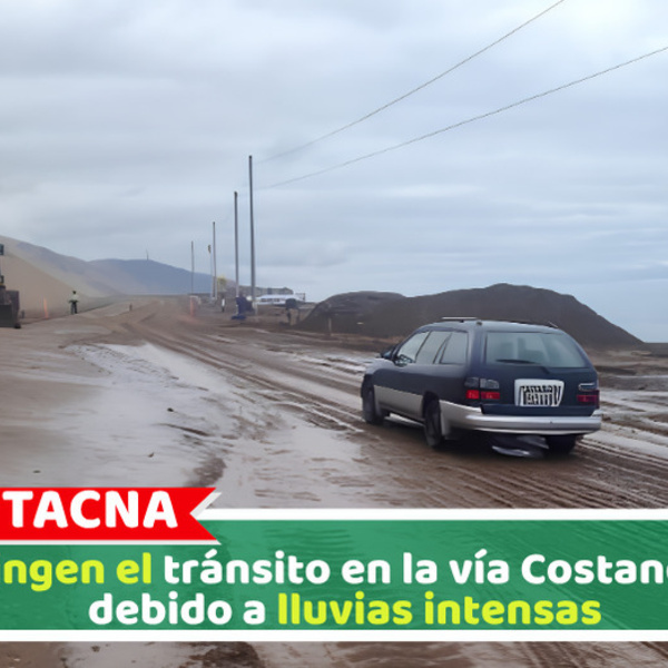 Restringen el tránsito en la vía Costanera Sur debido a lluvias intensas