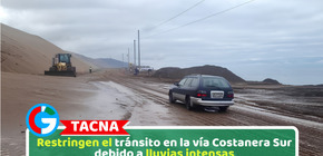 Restringen el tránsito en la vía Costanera Sur debido a lluvias intensas