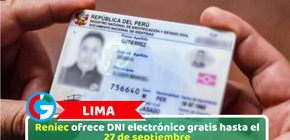 Lima: Reniec ofrece DNI electrónico gratis hasta el 27 de septiembre