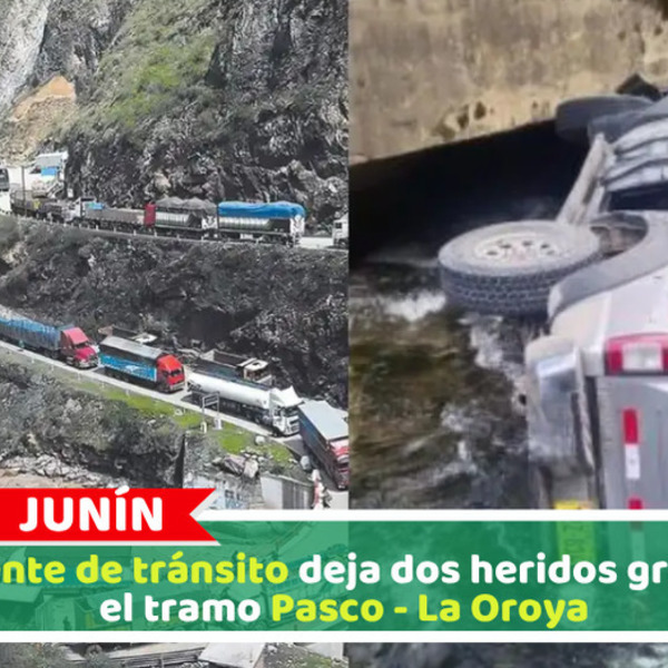 Accidente de tránsito deja dos heridos graves en el tramo Pasco - La Oroya