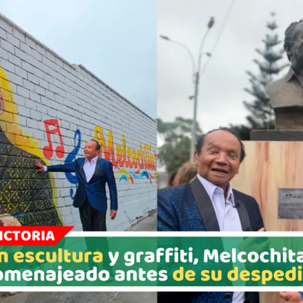 Con escultura y graffiti, Melcochita es homenajeado antes de su despedida