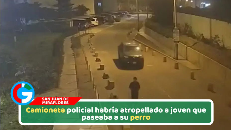 Camioneta policial habría atropellado a joven que paseaba a su perro
